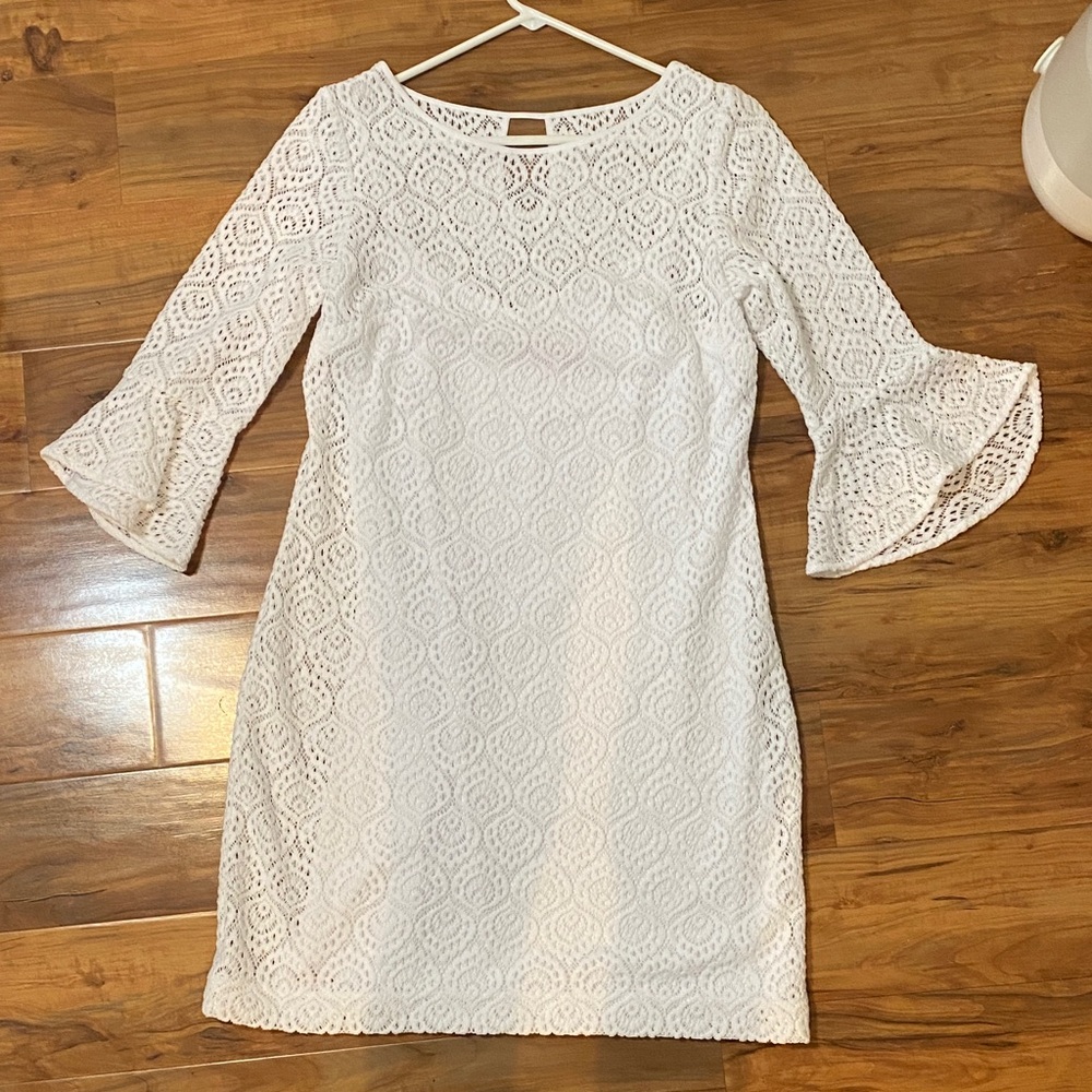 Lilly Pulitzer White Lace Long Sleeve Dress